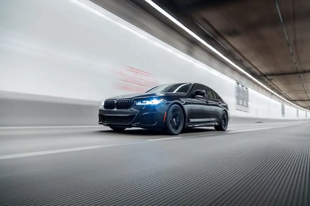 bmw 5 on a highway