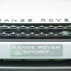 land rover range rover sport logo close up shot