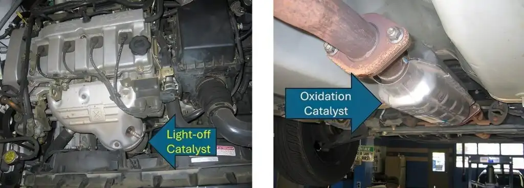 light off catalyst and oxidation catalyst