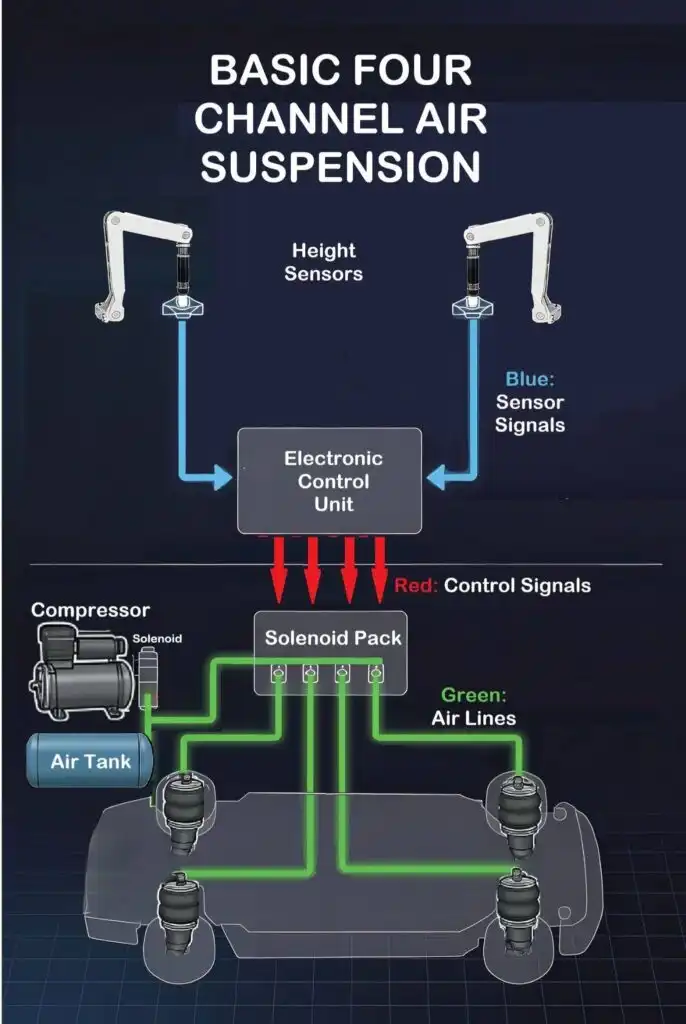 four channel air suspension diagram