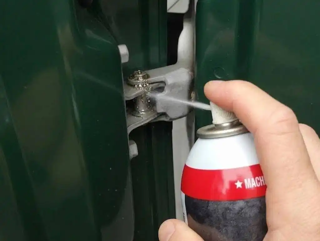 lubricating car door hinge spray