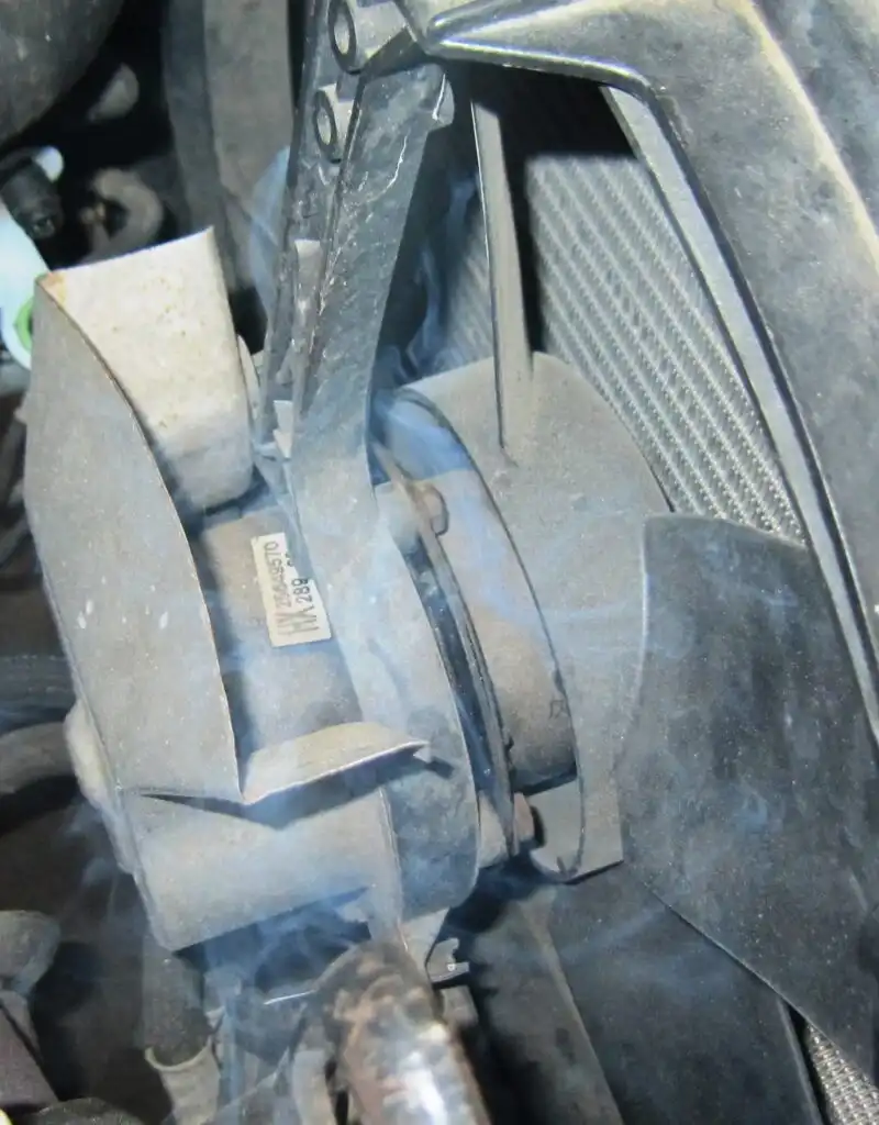 smoking electric radiator fan motor