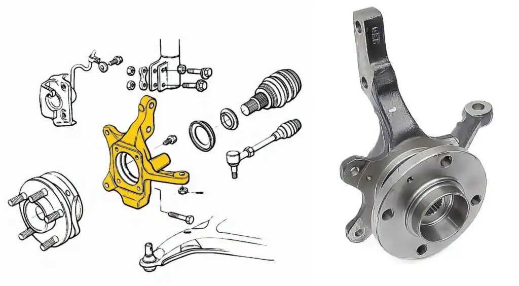 steering knuckle diagram loaded assembly