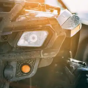 Closeup ATV or UTV headlight